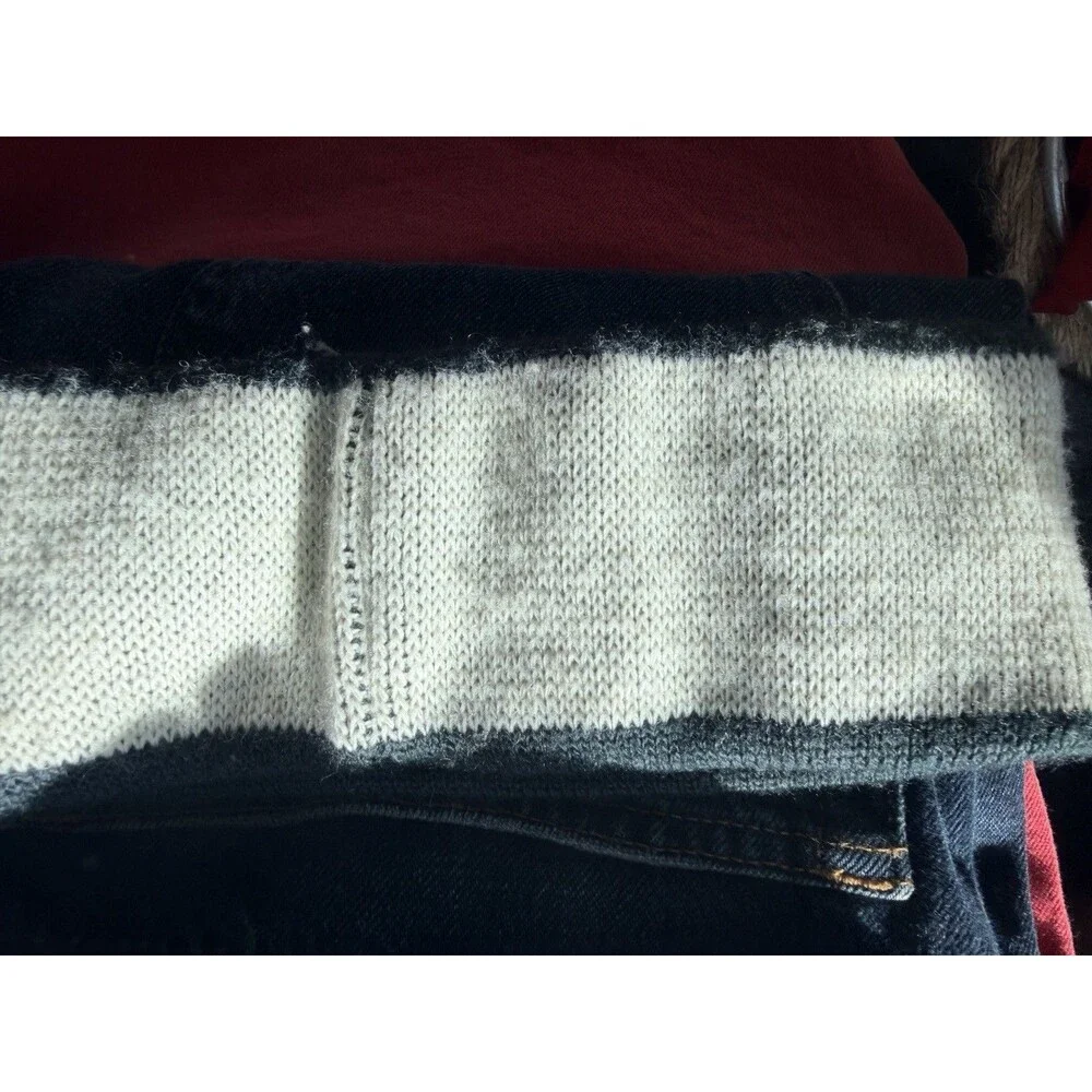Lacoste Sweater Headband Ear Warmers Ecru Green Logo 80s Ski Outdoors Vintage
